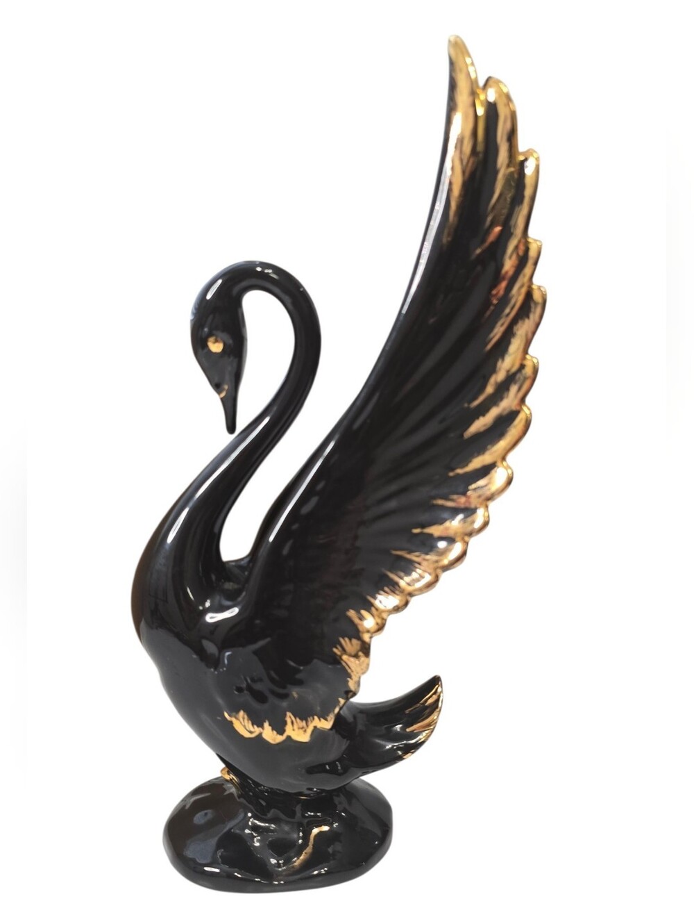 Black & Gold Swan Figurine Decor